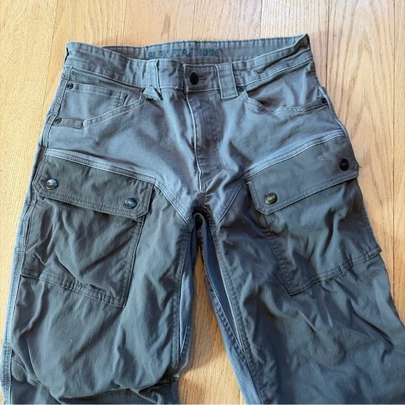 Duluth Pants Men 32x34 Gray Flex Fire Hose Brush Briar Double Knee Flex Hunting - Picture 2 of 11